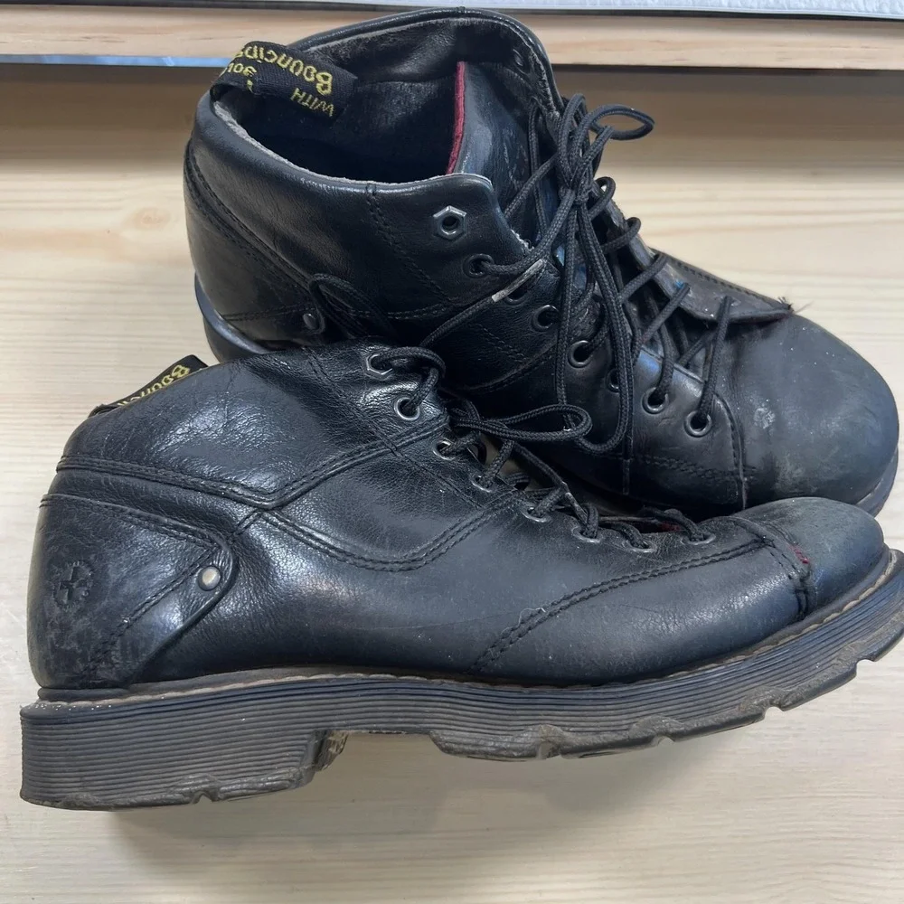 Dr Martens Vintage Ivan Boots Mens Size 10 Black Leather Steel Toe Boots Ankle